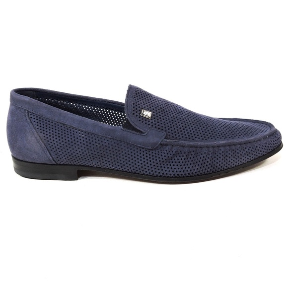 ALBERTO CICCIOLI 🇮🇹 MEN'S BLUE SUEDE COMFORT SUMMER LOAFERS - Picture 3 of 6